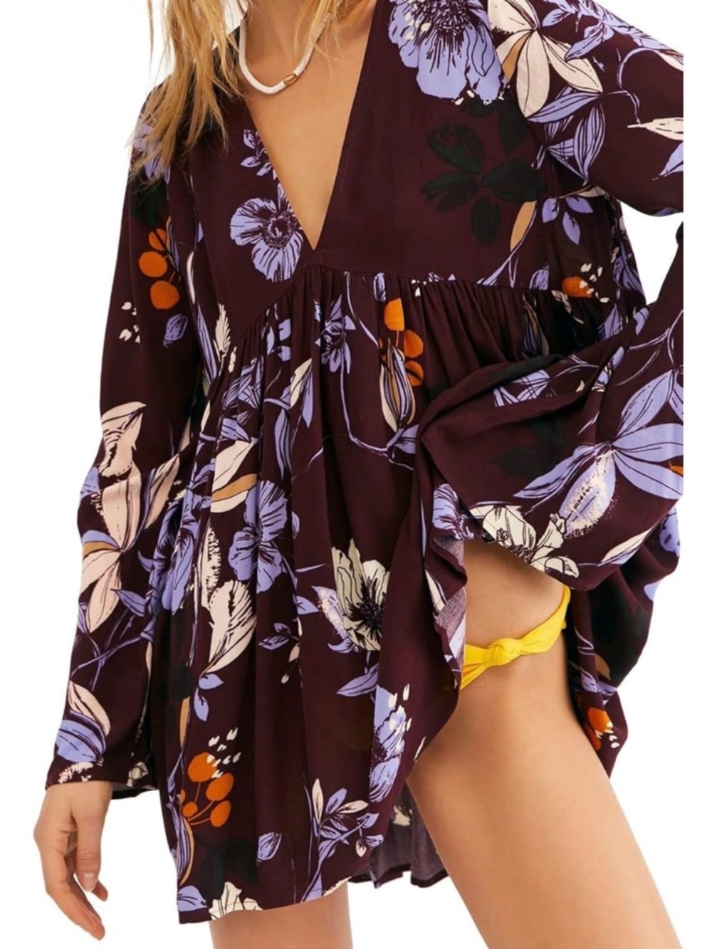 Free People “Bella” Boho Flowy Floral Tunic